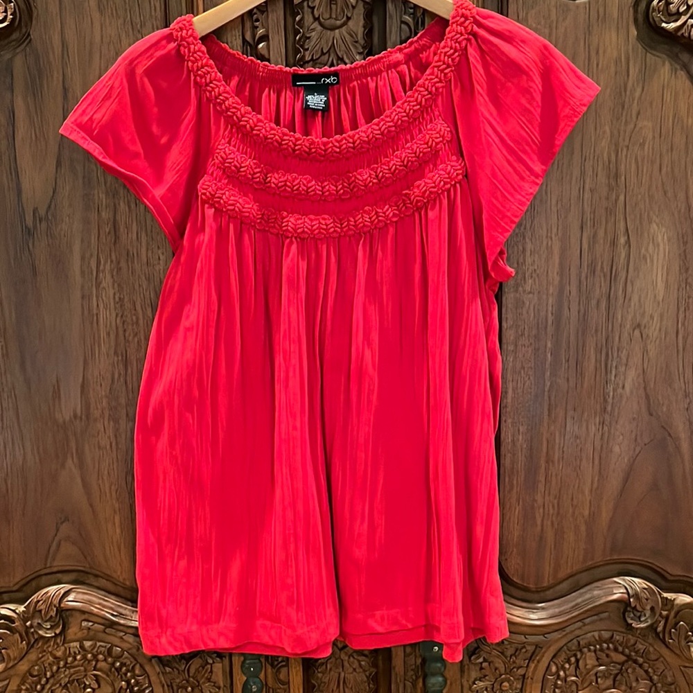 Red short sleeved top